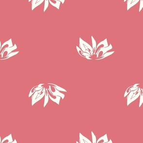 Magnolia Blossom Nr. 5 in natural color on coral - Large / Wallpaper