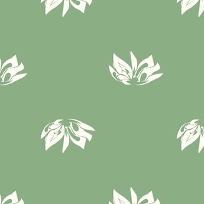 Magnolia Blossom Nr. 5 in natural color on green-Large / Wallpaper