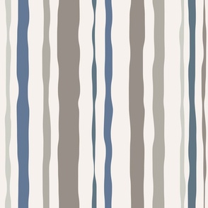 Hand Drawn Stripes big - blue