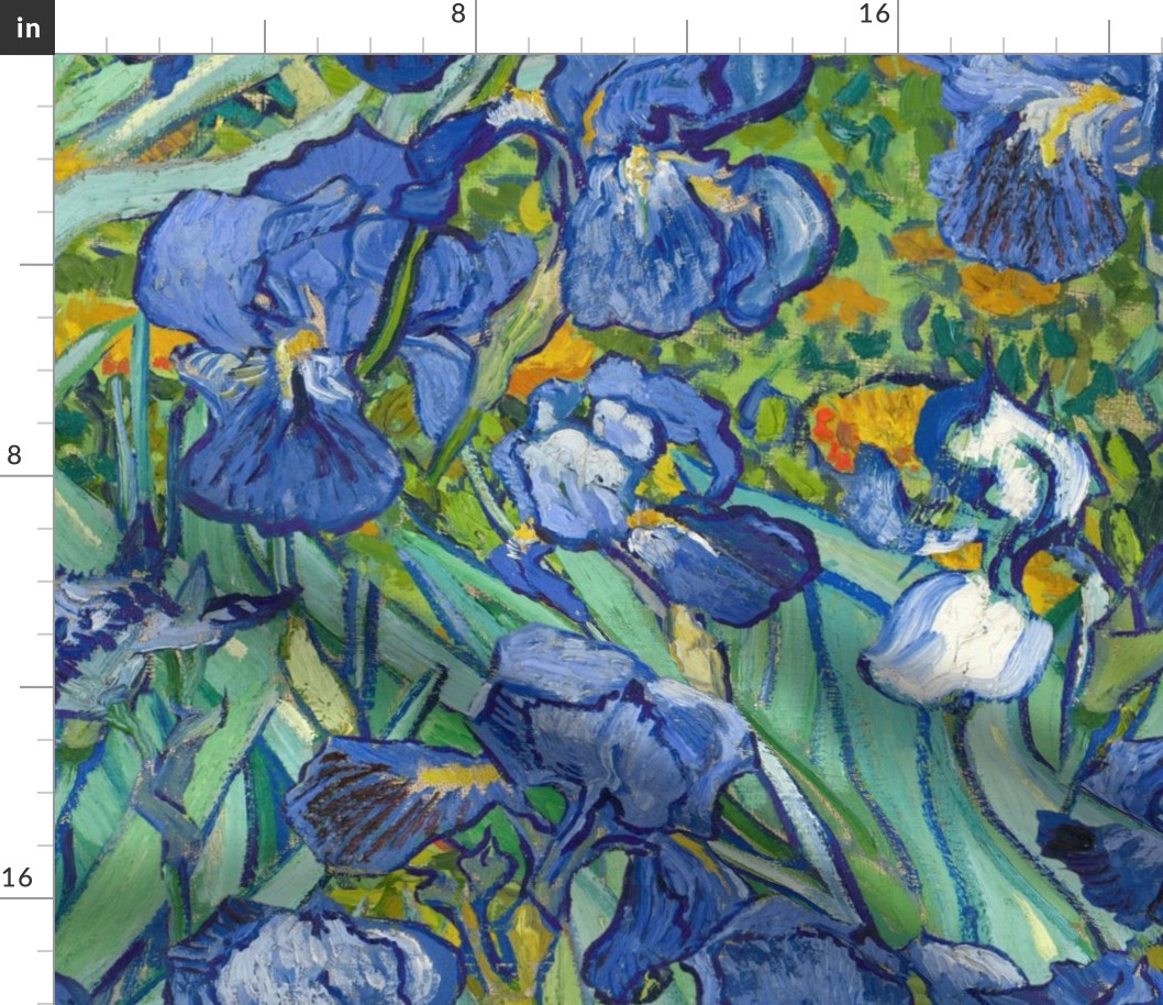 Vincent Van Gogh Irises Large Fabric | Spoonflower
