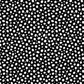 Medium  Scale Black and White Polka Dots