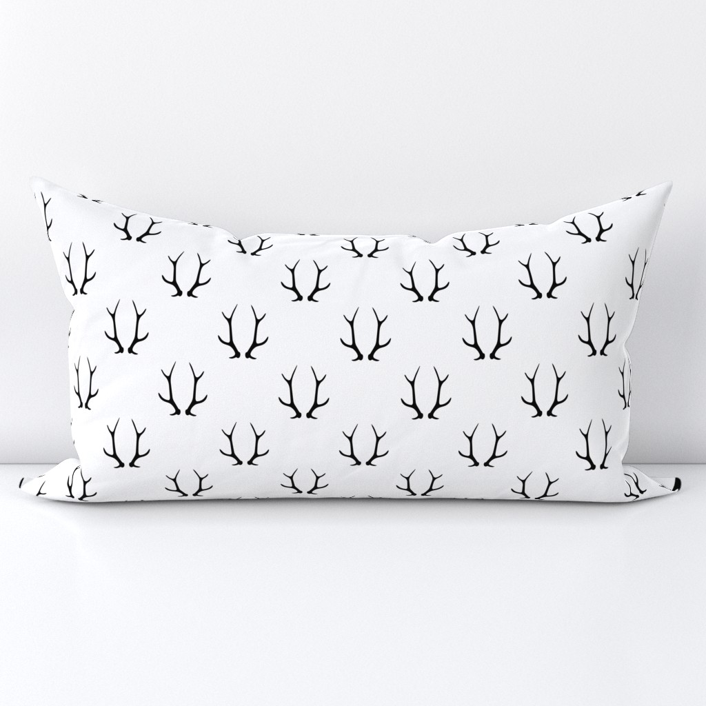 2" black antlers on white