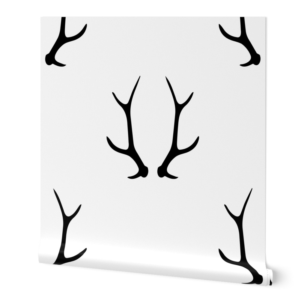 2" black antlers on white