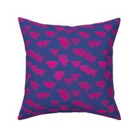 hot pink triangles on blue purple