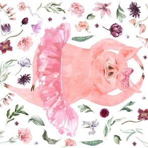 54x36" floral ballerina piggy