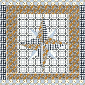 Cozy Compass Rose Cheater Quilt