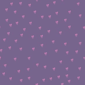 pink on purple hearts - small