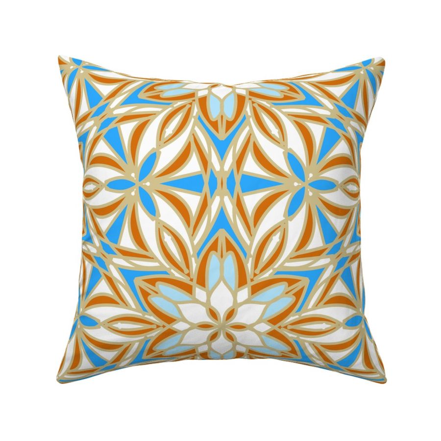 Christina cobalt sky floral pillow duvet cover upholstery chair armchair