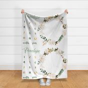 54x36" personalized magnolia floral milestone blanket