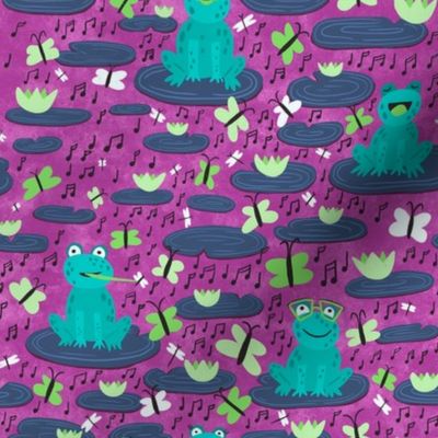 Happy singing frogs - pink - small scale