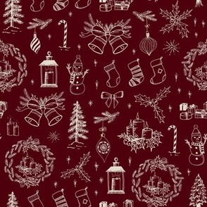 Christmas Toile // Berry Red