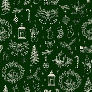 Christmas Toile // Forest Green