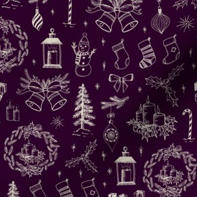 Christmas Toile // Royal Purple