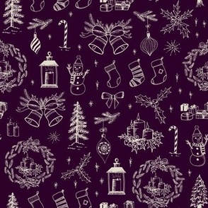 Christmas Toile // Royal Purple