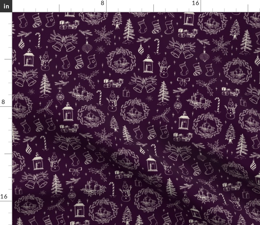 Christmas Toile // Royal Purple