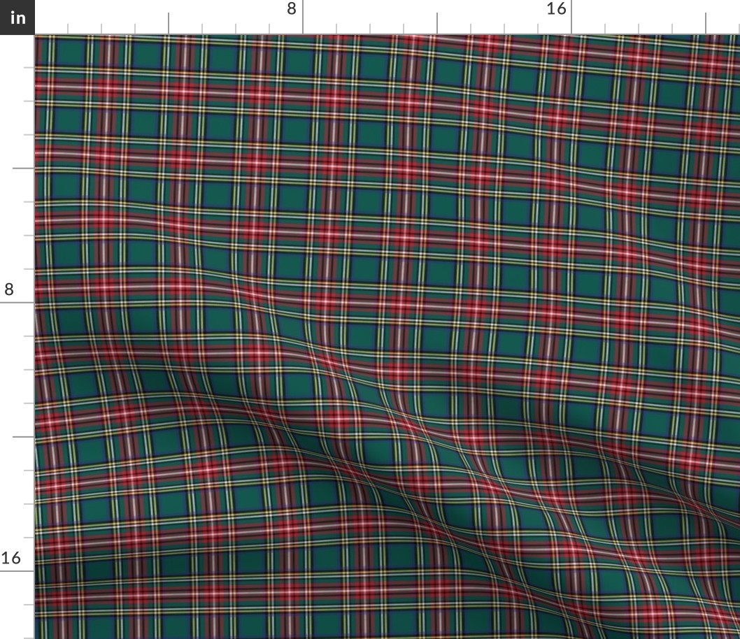 SM royal stewart green tartan style 1 - 2" repeat perfect for christmas