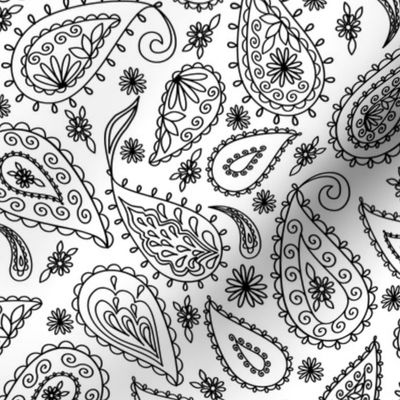 Paisleys Black on White