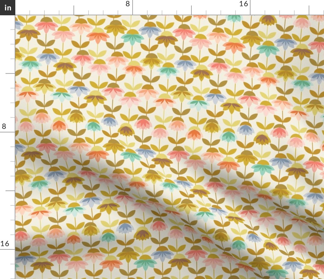 (m) Rainbow Scandi Flowers {Ivory}