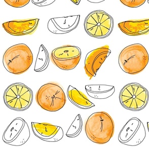 Watercolor Oranges 