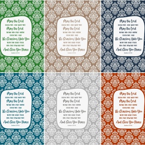 14x18 Panel 6 Pack for Garden Flag Wall Hanging or Hand Towel May the Lord Bless You and Keep You Bible Verse Scripture Sayings and Hymns