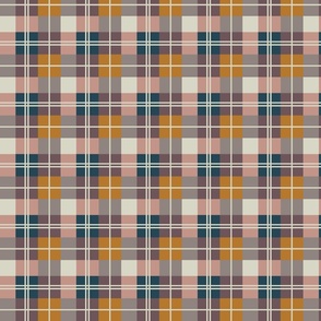 Plaid-Pink, Mustard, Aubergine, Putty, Navy-M