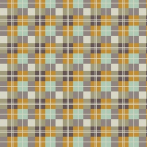 Plaid-Sea Glass, Mustard, Aubergine, Ivory-M