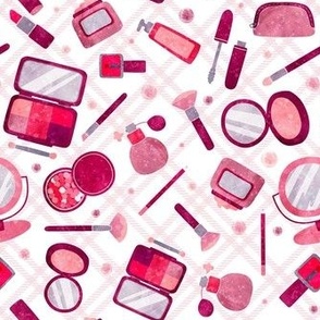 Medium Scale Pink Makeup Artist Accessories Brushes Powder Foundation Blush on White