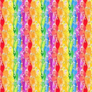 Very Rainbow! Rainbow Cute Monsters - Cute  Emoting Blob Friends - Smiley Smile Rainbow Pride Blobs -- 941dpi (16% of Full Scale)