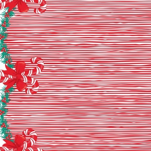 Candy Canes in Red Border Print–56" wide