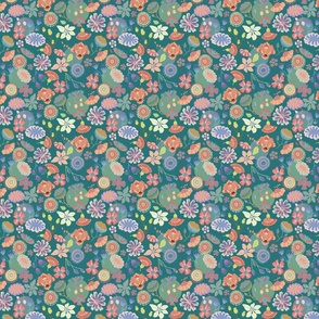 flower power - teal - small