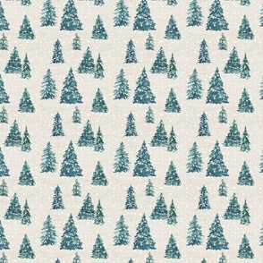 Blue Christmas Tree Sparkle, Rustic Texture - 5x5