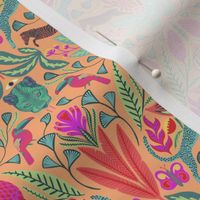 Jungle damask - orange - small