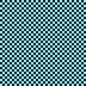 checkerboard check mint and midnight blue