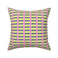 pink, green and blue houndstooth