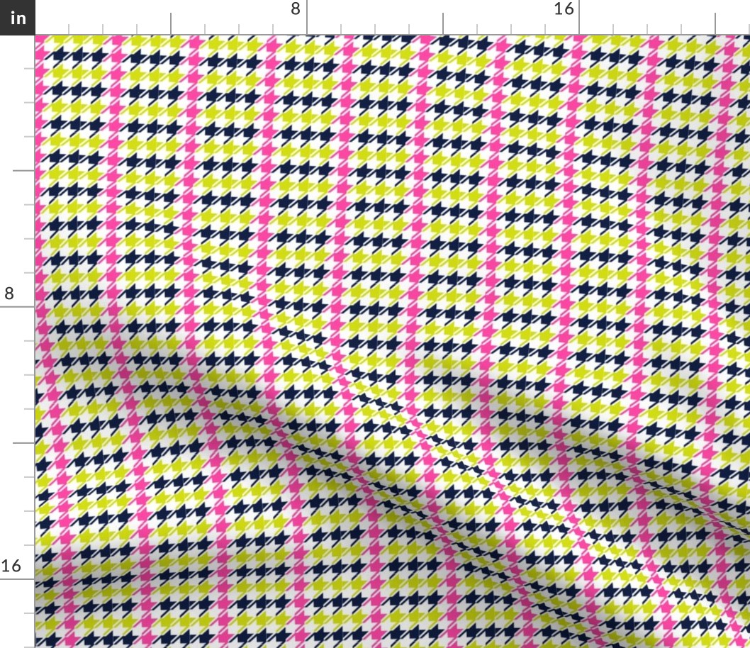 pink, green and blue houndstooth