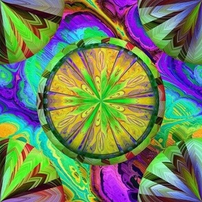 PSYCHEDELIC CIRCLE WHEELS YELLOW GREEN PSMGE