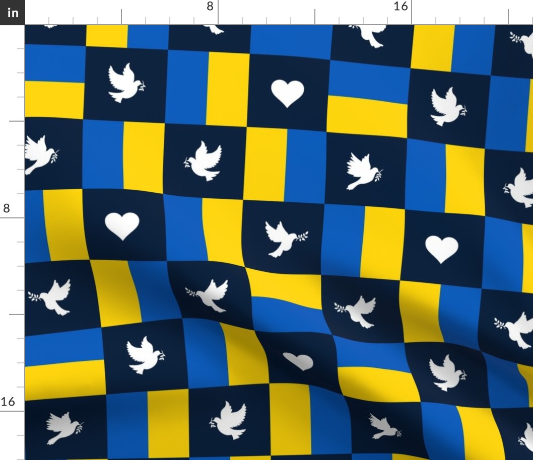 peace doves on ukrainian colors | medium