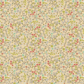 small ditsy flowers on beige