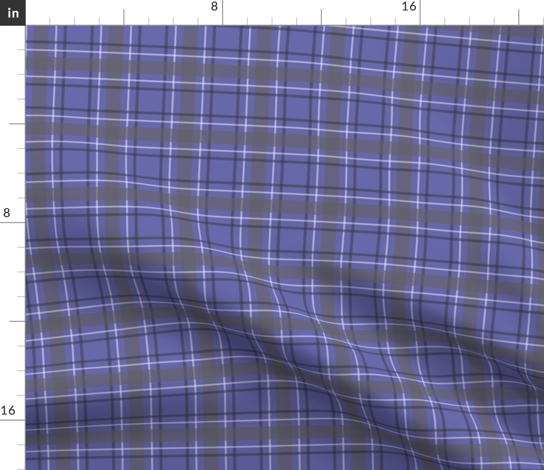 small tartan plaid on periwinkle