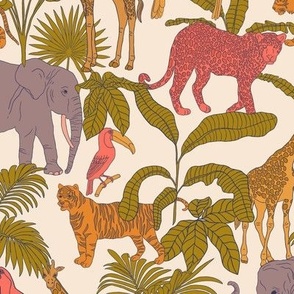 African Jungle Fabric, Wallpaper and Home Decor | Spoonflower