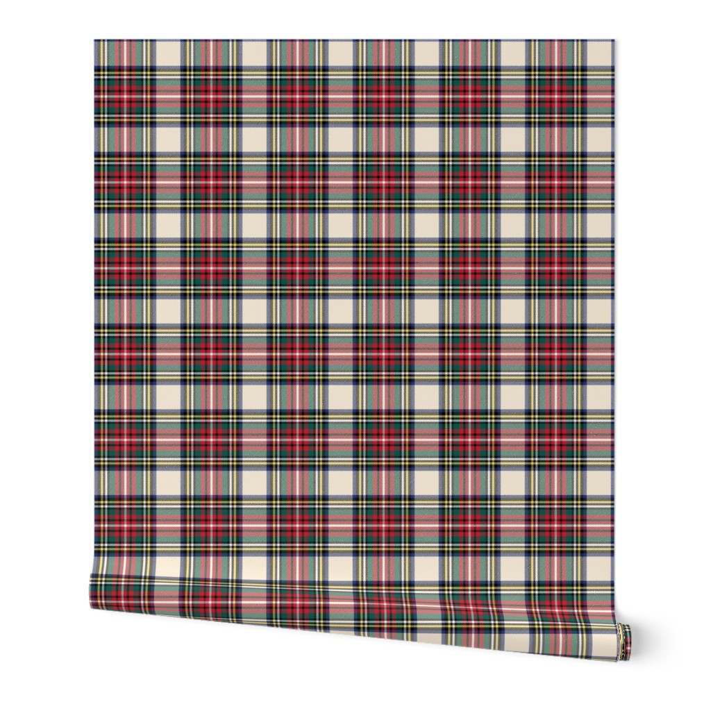 MED royal stewart cream tartan style 1 - 4" repeat