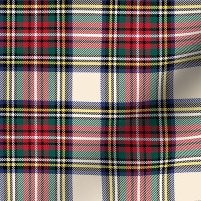 MED royal stewart cream tartan style 1 - 4" repeat