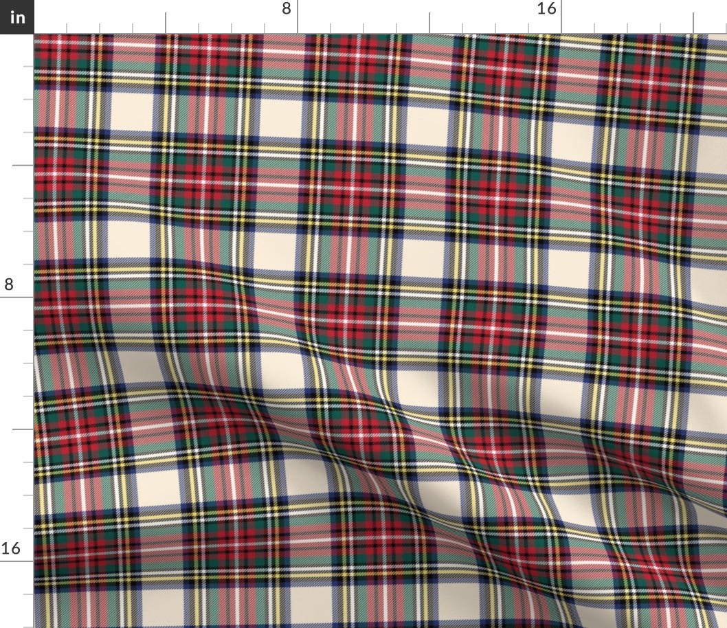 MED royal stewart cream tartan style 1 - 4" repeat