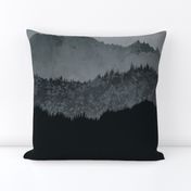 The mountains are calling, monochromatic black and white ombre effect - 2 yards high