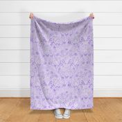 Rococo Damask Light Purple Large Scale- Romantic Home Decor- Linen Texture