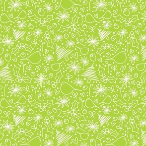 christmas doodle lime green