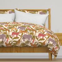 Jungle Menagerie on Cream (large)