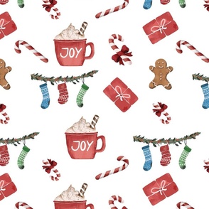 JOY: Festive Candy Canes, Hot Chocolate and Stockings 