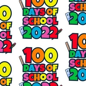 100 Days of School 2022 White 