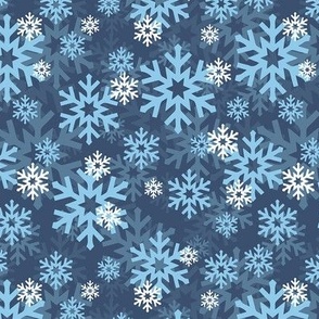 Ditsy blue snowflakes